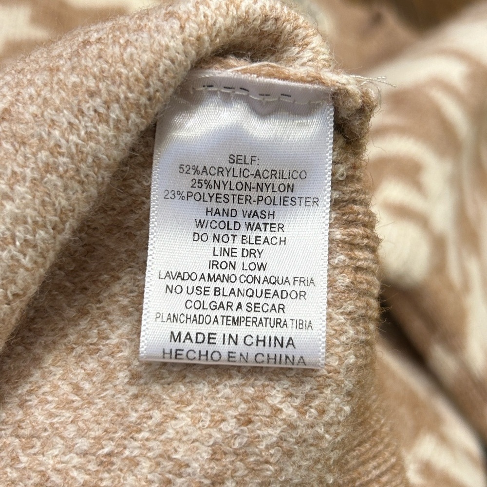 Listicle Taupe Houndstooth Pullover Knit Sweater Women’s Size Medium - Picture 8 of 11